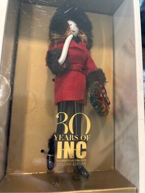 NIB INC Holiday “30 Years of INC” fashion ornament- Red, Blk, Gold,animal print